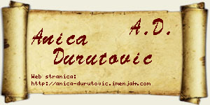 Anica Durutović vizit kartica